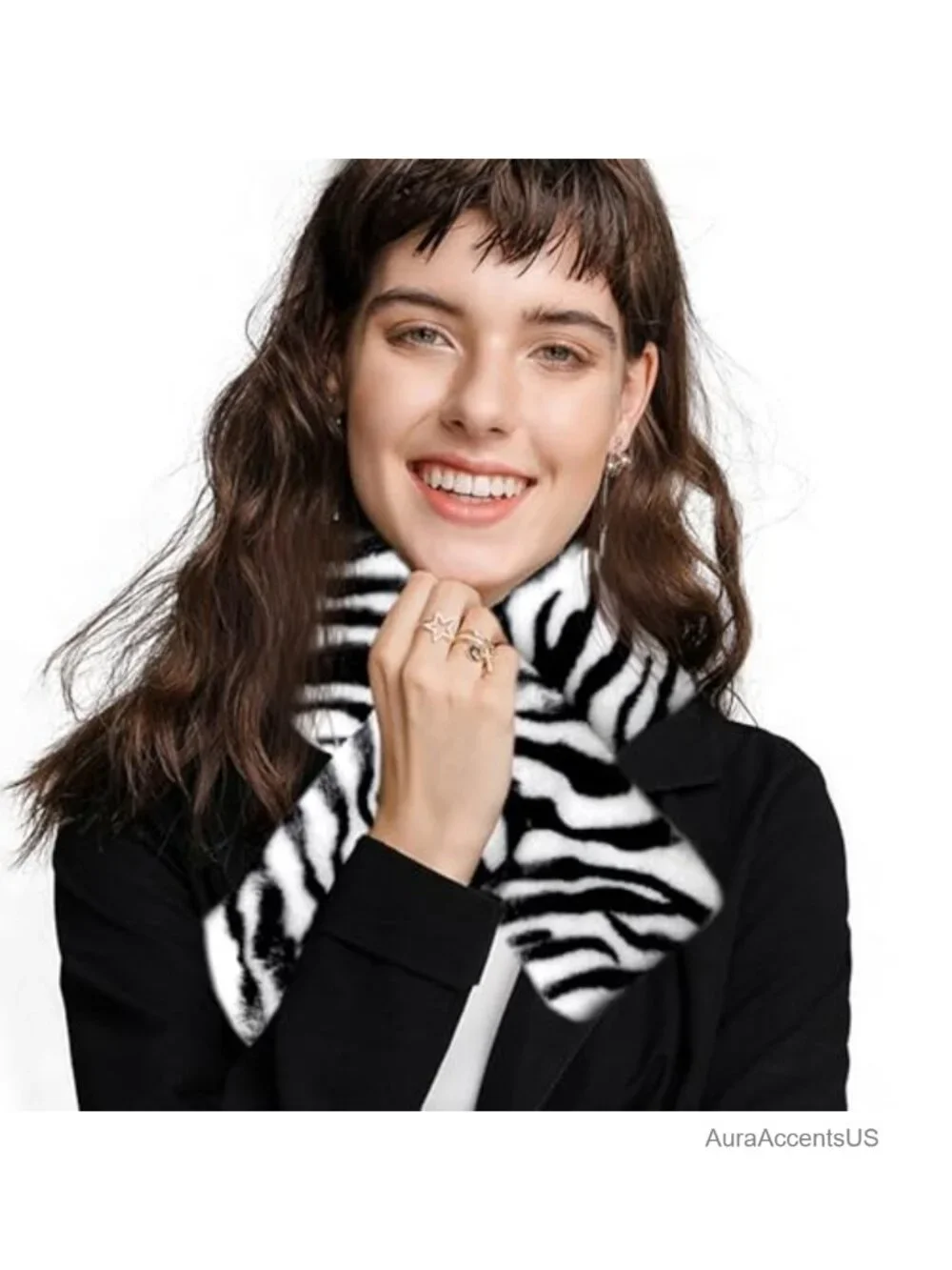 Women's Faux Fur Winter Scarf - Plush Neck Warmer, Machine Washable